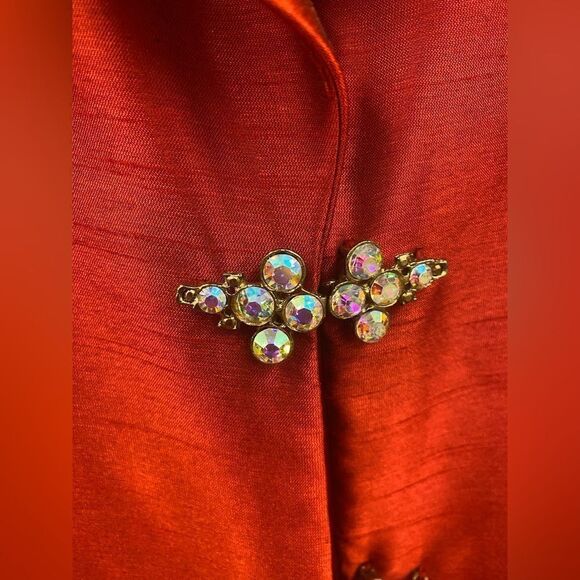 Alex Evening Sz.14 Red Lined Suit NEW - Picture 4 of 7